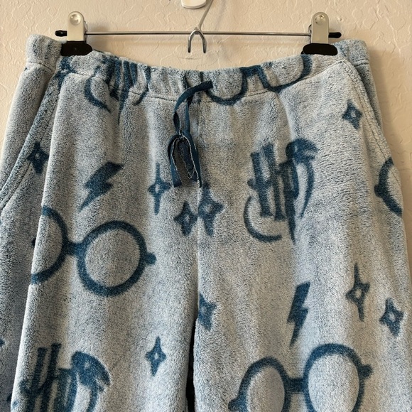 Harry Potter Wizarding World Blue 2 Piece Jogger Lounge Set Large Cozy Pajamas - Picture 6 of 8